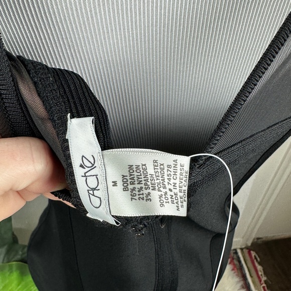 NWT Cache Mesh Sweetheart Neckline Little Black Bodycon Bandage Dress Illusion M - Picture 7 of 8